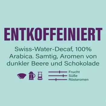 Etikett Kaffee Entkoffeiniert