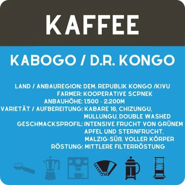 Etikett Kabogo D.R. Kongo Etikett Kabogo D.R. Kongo
